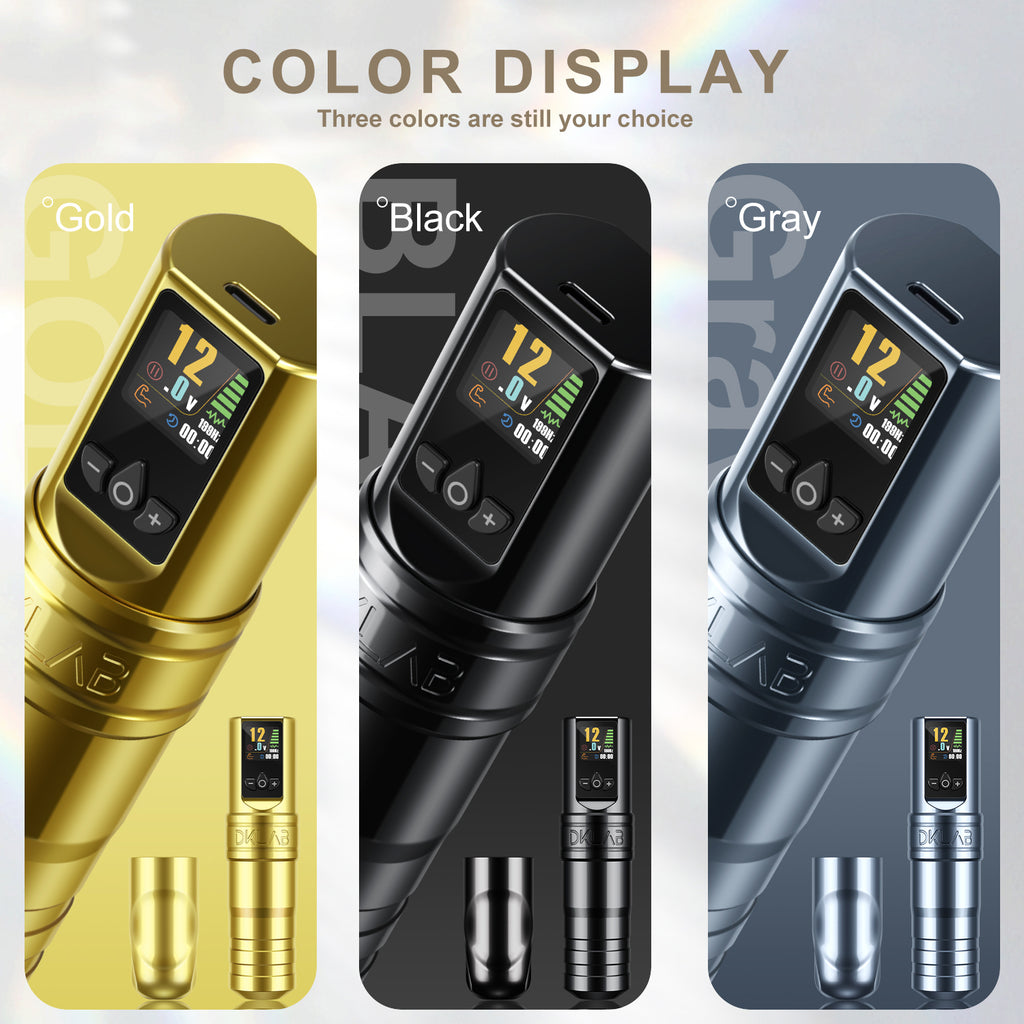 DKLAB DK-W1 Pro Kit Máquina Pen Inalámbrica con Pantalla a Color (Dorado)
